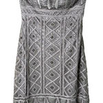 Sue Wong Beaded Embroidered Strapless Embellished Mini Dress in Silver Gray, 4 Photo 0