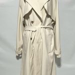Old Navy New Double Breasted Belted Tie Waist Trench Coat Ivory Size XL Photo 5