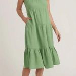 Marine layer Women's Size Large Jade Sheen Jude Flutter Sleeve Midi Dress NWT Photo 0