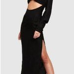 LIONESS  Black Cut-Out Long Sleeve Aswan Maxi Dress with Side Slit Size XL Photo 0