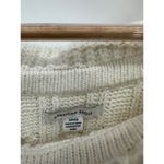 American Eagle Sweater Women Small Cream Fisherman Off Shoulder Knit Boxy Crop Photo 5