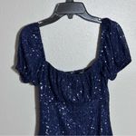 Windsor  Women Navy Blue Party Season Sequin Bodycon Mini Dress size S. Photo 3