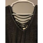 Derek Heart  Long Sleeve Gray/Black V Neck Front V Neck Back Dress Size M Photo 2