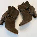 Dolce Vita Melah Western Ankle Boots Booties Tassel Fringe 7.5 Olive Brown Suede Size undefined Photo 1