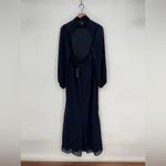 Lulus Graceful Entrance Navy Blue Long Sleeve Backless Maxi Dress Size L Size L Photo 7