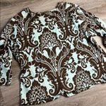 Take Two Brown and Cream Patterned Top Size 2X Photo 7