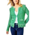 Lilly Pulitzer  Simora Fringe Cardigan Evergreen Exotic Tweed Size XS NWT Photo 1