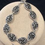 Onyx Black & Sterling Silver Filigree Bracelet Photo 0