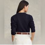 NWT Polo Ralph Lauren Women’s Iconic Flag Sweater Size Medium Navy Pullover Blue Photo 3