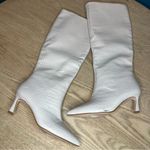 Steve Madden  Lavan Croc-Embossed Ivory Leather Kitten Heel Boots Women’s Size 5 Photo 6