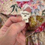 World Market Lounge Pants Womens S/M Tan Pink Coquette Romantic Tropical Floral Size M Photo 8