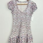 Love Shack Fancy  Floral Smocked Mini Dress Puff Sleeve Asymmetric Ruffle Coquette Photo 5
