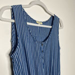 Kori America Striped Scoop Neck Sleeveless Tie Waist Romper Blue Size Small Photo 1