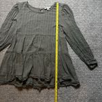 American Eagle  Womens XS Long Sleeve babydoll‎ Blouse Olive Green Open Back Boho Photo 3