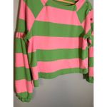 Anthropologie Maeve French Terry Sweatshirt in Pink Green Stripe Size XS Photo 6