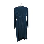 Fashion to figure Long Sleeve Drape Front Midi Dress Faux Wrap Stretch Blue XL Photo 1