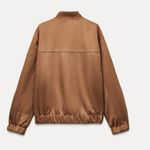 ZARA NWT faux suede tan brown bomber jacket Photo 4