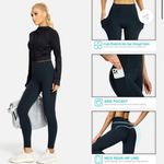 Queenieke  Women‎ Yoga Leggings with Pockets Soft Running Pants Photo 5