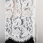 Joie  MATRIKA LACE BACK KNIT Cream Lace Linen Blouse Size Small Photo 4