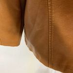 Dress Barn  Faux Leather 14 16 Tan Biker Moto Jacket Photo 4