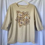 Vintage no brand tan jungle animal shirt Size 16 Photo 5