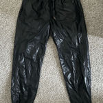 ZARA  Faux Leather Joggers Black Photo 0