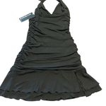 Miyedonz Black‎ Halter Dress Sleeveless Ruched Party Cocktail Black Photo 3