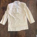 Vintage International Scene Linen Blazer White Size 6 Photo 3