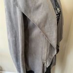 Alfani Faux Suede Waterfall Drape Blazer Like New Gray Photo 9