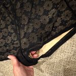 Bleuh Ciel Whimsy Goth Black Lace Nude Lined Halter Romper Dress Size L Photo 9