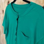American Vintage Vintage Basic Essentials Kelly Green Button Up T-shirt  Size Large Photo 1
