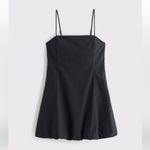 Abercrombie & Fitch NWT square neck bubble hem mini dress in black Photo 3