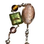 Premier Designs  necklace silver tone glass beads lamp work flowers adjustable 36 Photo 2