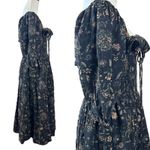 Free People  Witchy Oasis Printed Midi Dress Black Floral XS Bohemian Prairie Photo 7