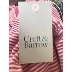 Croft & Barrow Pullover Hoodie Sweatshirt Pink Striped Long Sleeve 1/4 Zip Sz S Photo 4