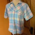 Vintage 80s pastel plaid button down shirt Photo 5