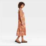 Knox Rose Yellow Paisley Flutter Short Sleeve Midi Dress Photo 1