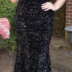 Cinderella sultry sequence black off the shoulder prom dress Photo 0
