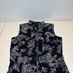Ann Taylor  Black Cream Paisley Print Romper Sleeveless‎ Collared 12 Photo 9