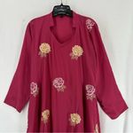 Embroidered Chanderi Straight Suit Pink India Size M Photo 1