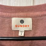 Sundry  Pink Leopard Print Pullover Sweatshirt Size 3 Large Crewneck Photo 5