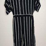 H&M Women Size 6 Striped short sleeve black Romper Photo 0