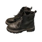 Black Military Combat Ankle Boot Lug Platform Low Block Heel EU Sz 36 US Sz 6 Photo 2