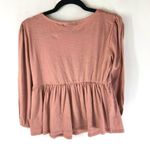 Derek Heart  Womens Top Crochet Ruffle Pleated Blush Pink Size M Photo 1