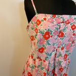 2. Free Assembly Pink & GreenFloral Tiered Midi Dress with Tie Back Size X Photo 8
