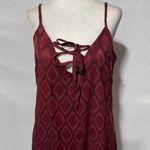 Band Of The Free New Lace Up V-Neck Diamond Midi Dress Lila Merlot Size Small Photo 2