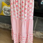 Pink Tie Neck Maxi Dress for Casual Resort Wear Size M Photo 10