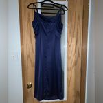 Lulus Lulu’s Hollywood Woman Navy Blue Satin Midi Dress Photo 3