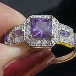 Purple princess cut 925 plated ring size 12 Photo 3
