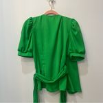 Jealous Tomato  boutique Mini Puff Sleeve Wrap Top green size Medium Photo 9